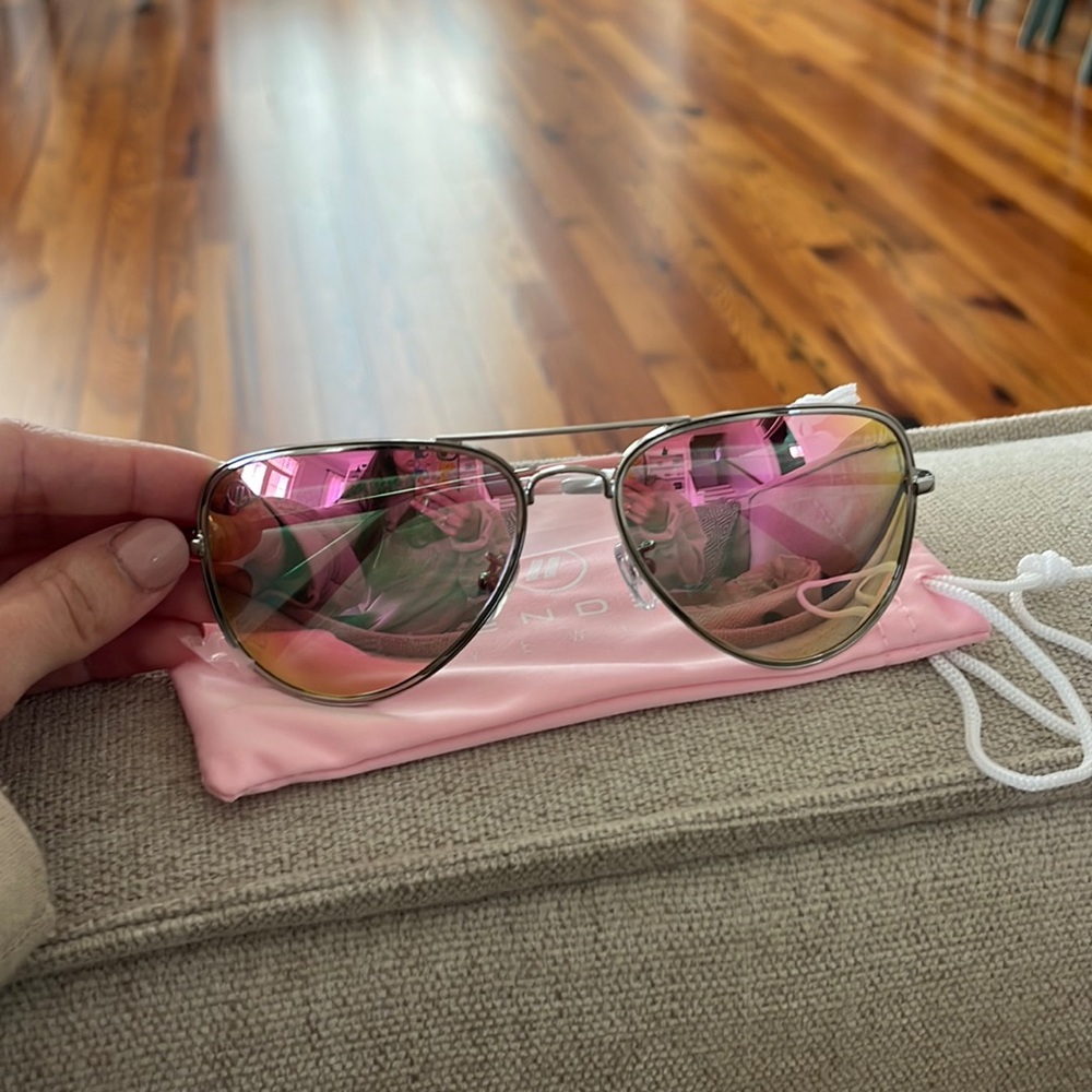 blenders eyewear polarized pink aviator sunglasses